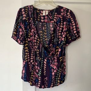 Anthropologie Meadow Rue wrap blouse